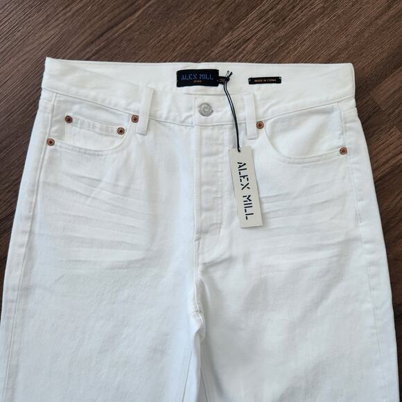 ALEX MILL Alek Relaxed Wide Leg Jeans 31 Sea Salt White Classic Minimalist Denim - Picture 3 of 9